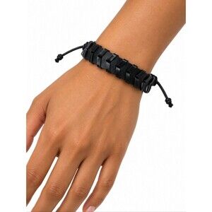 black braided leather bracelet